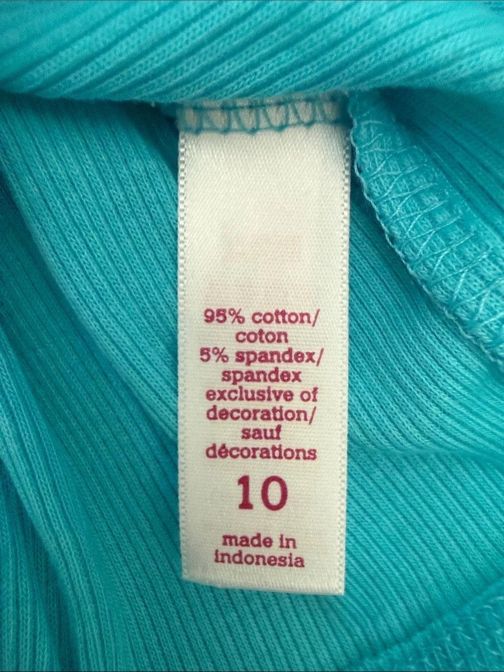 Justice Girls Turquoise Ribbed Tank Top, Size 10
